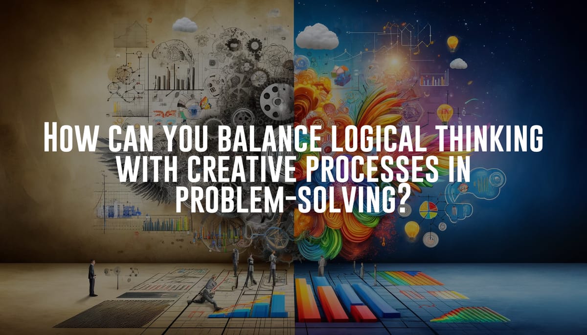 How can you balance logical thinking with creative processes in problem-solving?